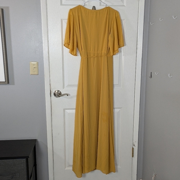 Baltic Born Ivy Maxi Length Mustard Yellow Flowy Wrap Dress Size XXXL / 3XL - Picture 5 of 12